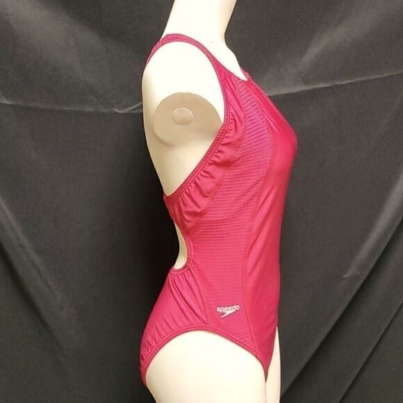 SPEEDO RASPBERRY RACERBACK SWIMSUIT  - Picture 2 of 10
